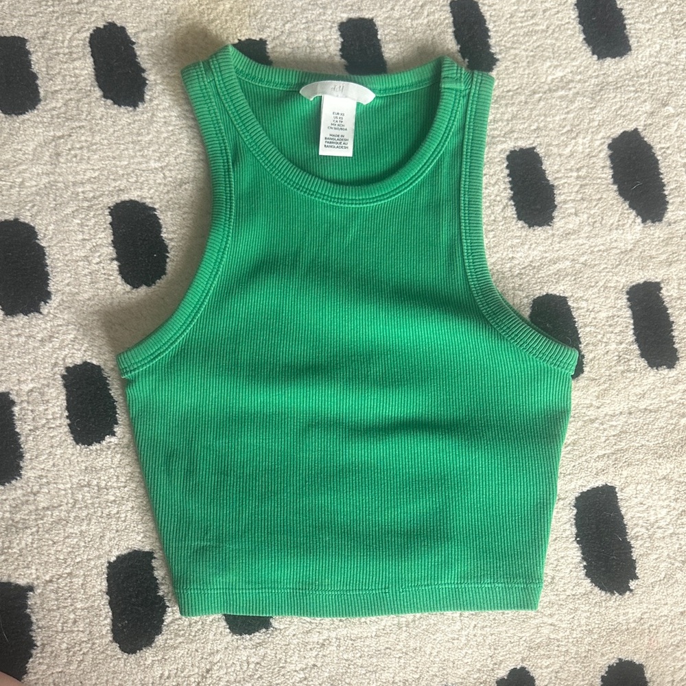 H&M Vibrant Green Ribbed Top
